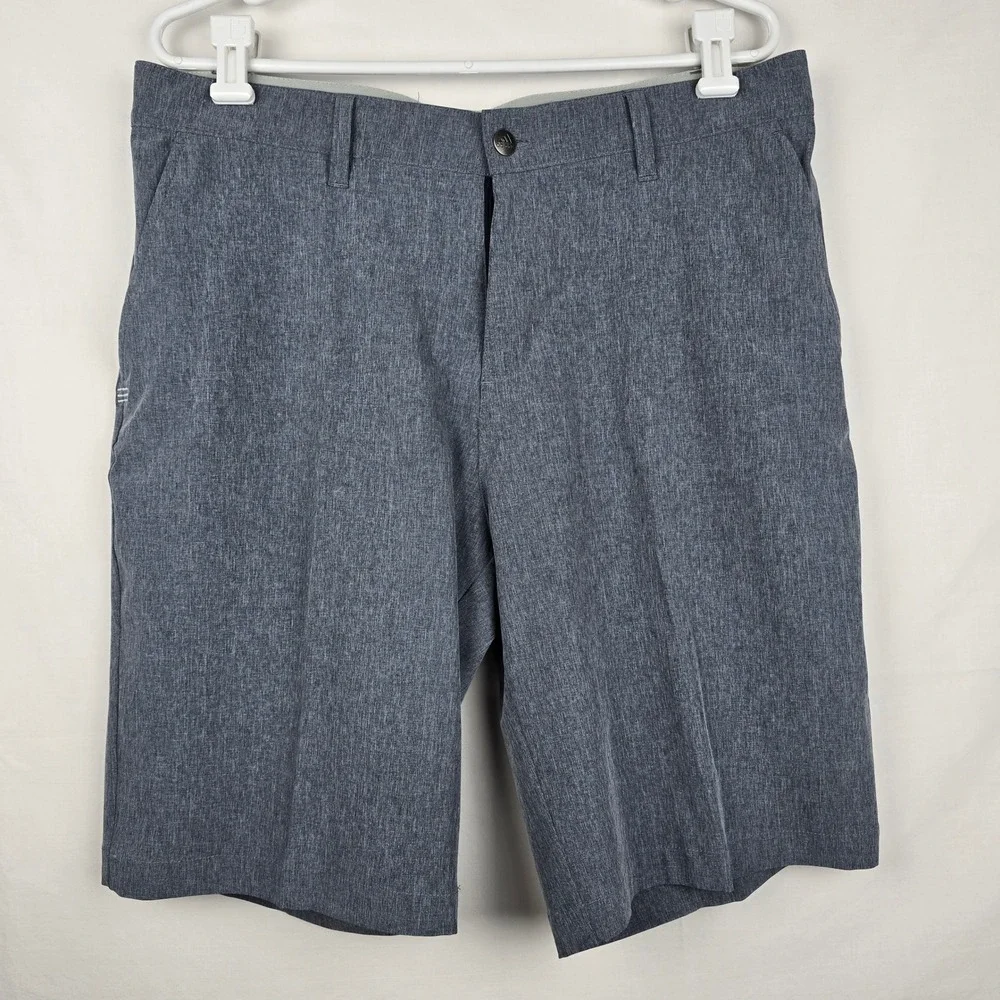 Adidas Golf Shorts Men Waist 34 Gray Heathered‎ Polyester Stretch Performance